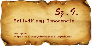 Szilvássy Innocencia névjegykártya